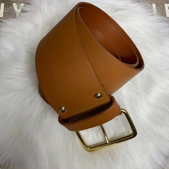 J.Crew wide cognac colored brown belt size large - Picture 2 of 5